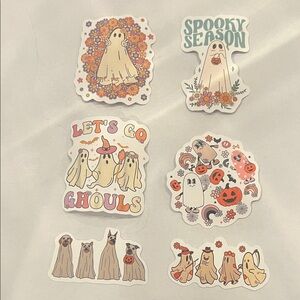 Spooky Season Ghost Sticker Collection - Multicolor